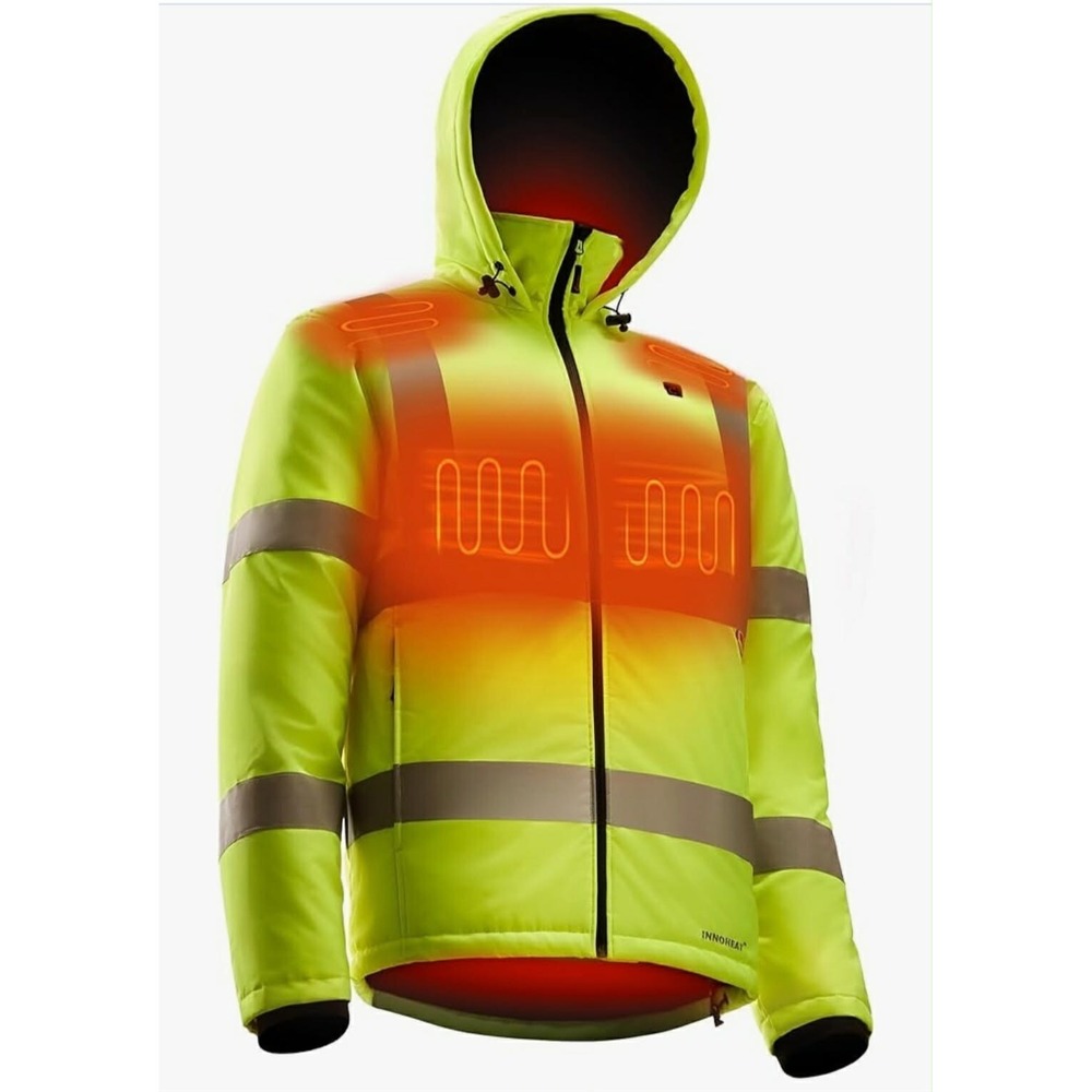 Heated Hi-Vis Class 3 Waterproof 3M Safety Work Coat